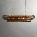 Axyaa Smoke Gray Glass Chandeliers: Classic Round Gold Lustres for Home Ceiling Lighting