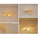 Axyaa Bamboo Chandelier: Handmade LED Pendant Lamp for Kitchen Island, Restaurant, Tea Room