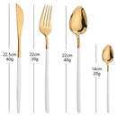 Axyaa Gold Stainless Steel Cutlery Set - 16 Piece Christmas Dinnerware Silverware Kit