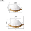 Axyaa Leaf Shaped Ceramic Butter Plate with Lid - Tableware Set