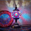 Axyaa Vintage Turkish Mosaic Table Lamp Handcrafted Glass Night Light