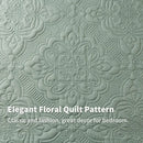 Axyaa Embroidered Quilt Set Queen Size Lightweight Bedspreads, 3-Piece Reversible Design