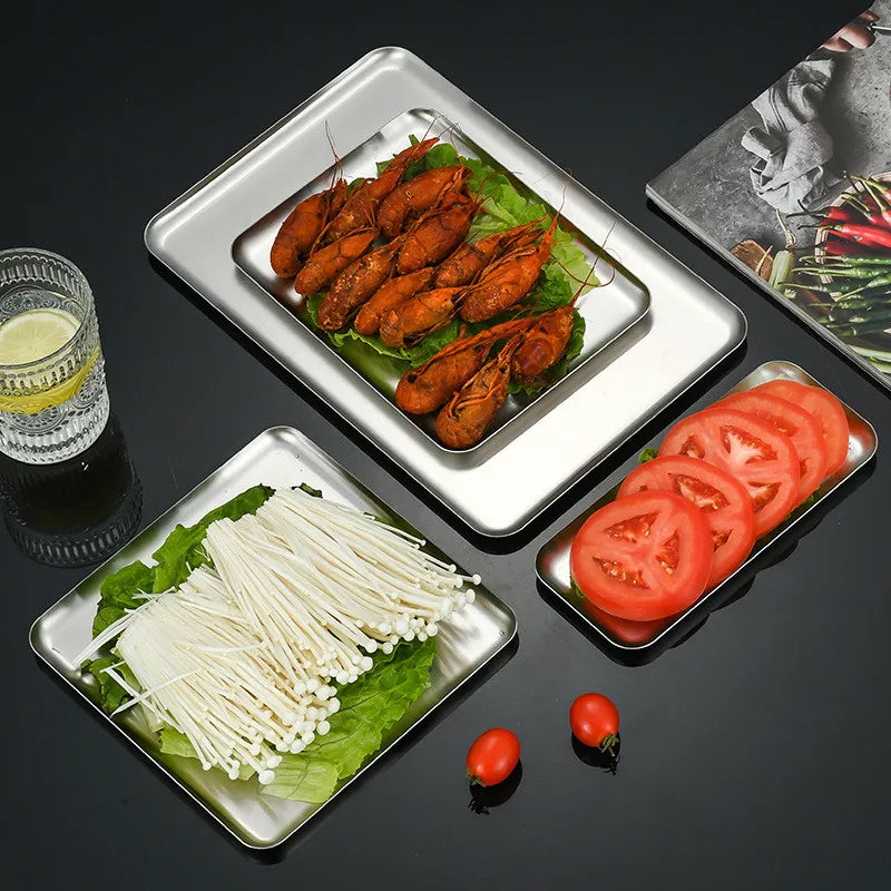 Axyaa Stainless Steel Non-Stick Baking Tray for Food Storage and Cooking