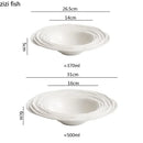 Axyaa Water Ripple Ceramic Soup Plate, Dessert Plate, Pasta Dish - Restaurant Tableware