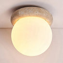 Axyaa Yellow Travertine Ceiling Light Warm LED Lamp for Small Home