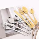 Axyaa Vintage Flower Carved Stainless Steel Cutlery Set - 5Pcs Dinnerware Kit
