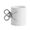 Axyaa Scissor Handle Coffee Cup with Camellia Flower Design