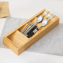Axyaa Bamboo Cutlery Storage Box: Retractable Tableware Organizer & Drawer for Kitchen Utensils