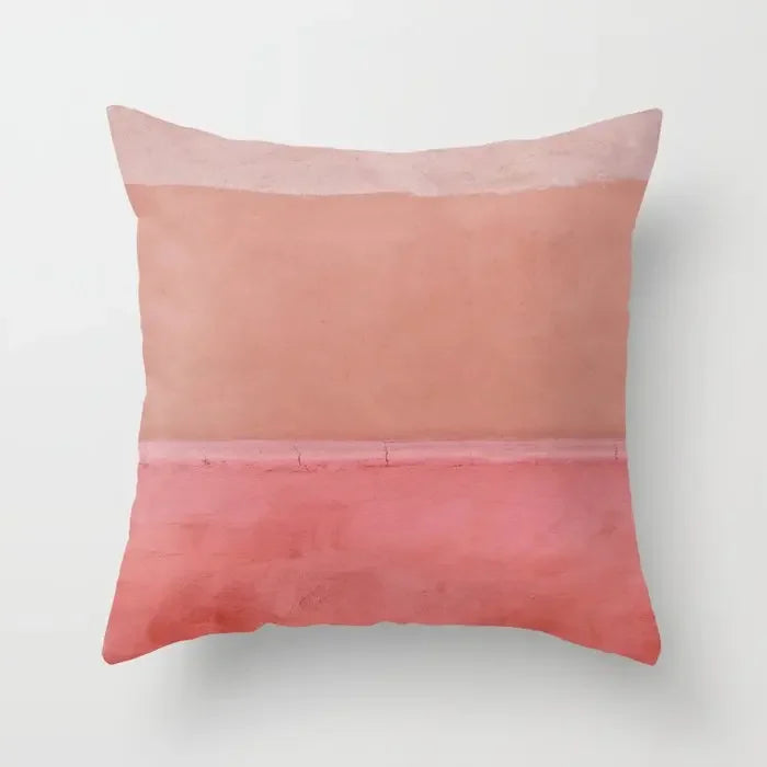 Axyaa Geometric Sunset Rainbow Pink Pillowcase