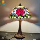 Axyaa Tiffany Style Stained Glass Table Lamp - 12 Inch Alloy Base Lighting