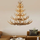 Axyaa Antler Deer Chandelier - Large Resin Hanging Light for Living Room or Loft