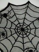 Axyaa Halloween Spider Web Lace Placemats for Gothic Party Table Decor