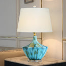 Axyaa Ceramic Ice Crack Table Lamp: Modern Minimalist Cozy Bedroom Lighting