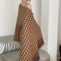 Axyaa Cotton Gauze Shawl Travel Blanket Multi-layer Sofa Towel Adult Blanket