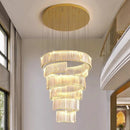 Axyaa Crystal Chandelier Stair Pendant Lamp Living Room Pendant Lights