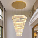 Axyaa Crystal Chandelier Stair Pendant Lamp Living Room Lighting