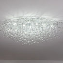 Axyaa Silver Crystal Chandelier: Elegant Rectangular Ceiling Fixture for Living Room & Restaurant.