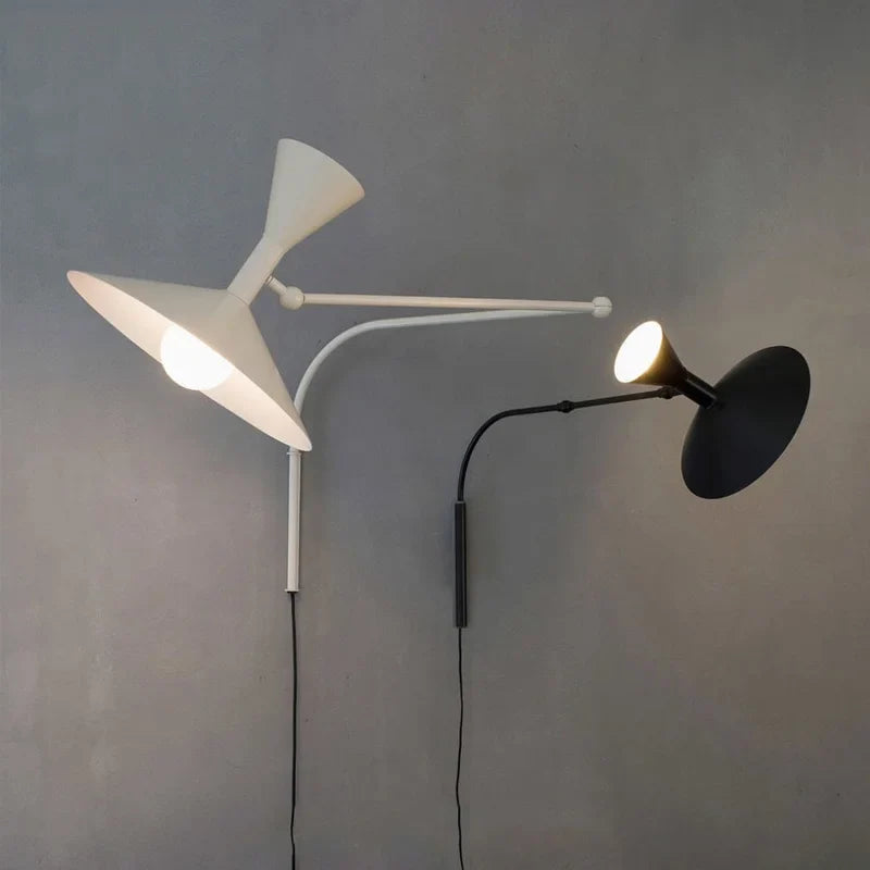 Bedroom Living Room Swing Arm Wall Lamp Plug-in Switch Sconces Bedside Industrial Mounted Lighting by Axyaa.