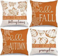 Axyaa Buffalo Check Print Linen Pillow Cover 45x45 for Fall Thanksgiving Decor