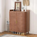 Axyaa 4-Door Wooden Storage Cabinet with Adjustable Shelf and Iron Legs