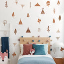 Axyaa Woodland Trees Wall Stickers - Nordic Ins Boho Decoration for Home, Nursery, and Kids