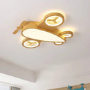 Axyaa Kids Airplane LED Ceiling Light, Nordic Modern Helicopter Chandelier for Youth Room