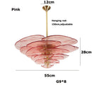 Colorized Glass Leaves Chandelier by Axyaa: Stoned Art Glass, Dimming Function
