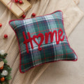 Axyaa Snowflake Jingle Bell Cushion Cover 45x45cm Checkered Christmas Pillow Case
