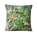 Axyaa Tropical Palm Leaf Print Cushion Cover for Living Room, Bedroom, and Car