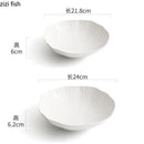 Axyaa White Ceramic Molecular Cuisine Salad Plate for Restaurant Tableware