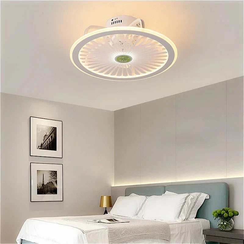 Axya Ceiling Fan Acrylic LED Intelligent Lamp Modern Design for Bedroom, Study, Kitchen