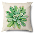 Axyaa Green Leaf Linen Pillowcase, Simple Style Decorative Sofa Cushion Cover