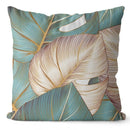 Axyaa Ginkgo Print Cushion Cover - Square Pillowcase for Home Decor