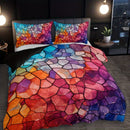 Axyaa Diamond Plaid Duvet Cover Set with 2 Pillowcases - Polyester, Breathable