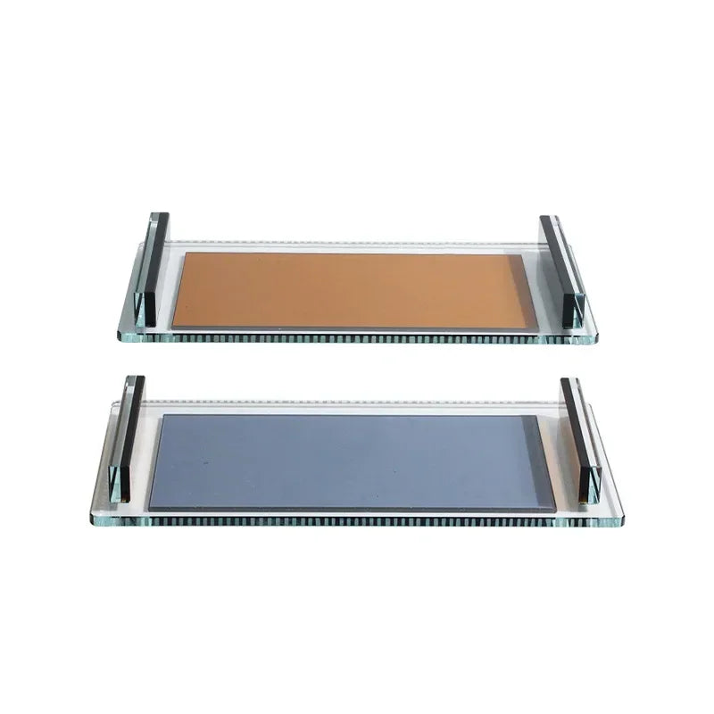 Axya Simple Luxury Glass Tray for Elegant Home Storage and Organization