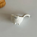 Axyaa Cat-Shaped Coffee Cup Set: Small Milk Cup, Ceramic Saccharin Bowl, 20ml Ingredient Plate