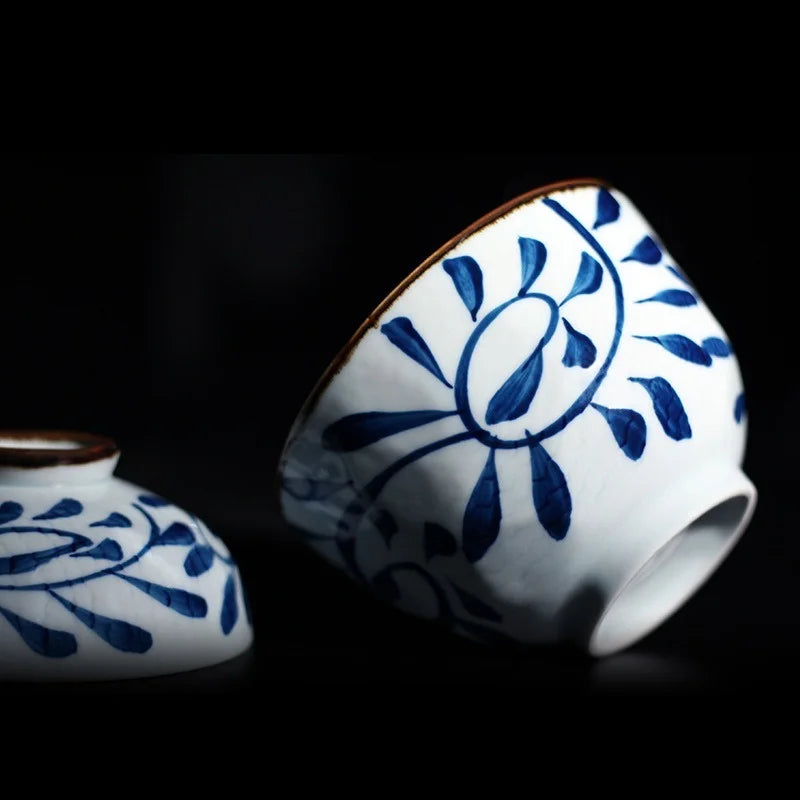 Axya Hand-painted Ceramic Stew Pot with Lid - Kitchen Tableware Soup Bowl