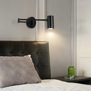 Axyaa Swing Arm LED Wall Sconce - Telescopic Rocker Switch Bedside Lamp