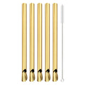 Axyaa 304 Stainless Steel Bubble Tea Straw Set with Straw Brush Spoon