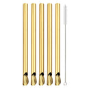 Axyaa 304 Stainless Steel Bubble Tea Straw Set with Straw Brush Spoon