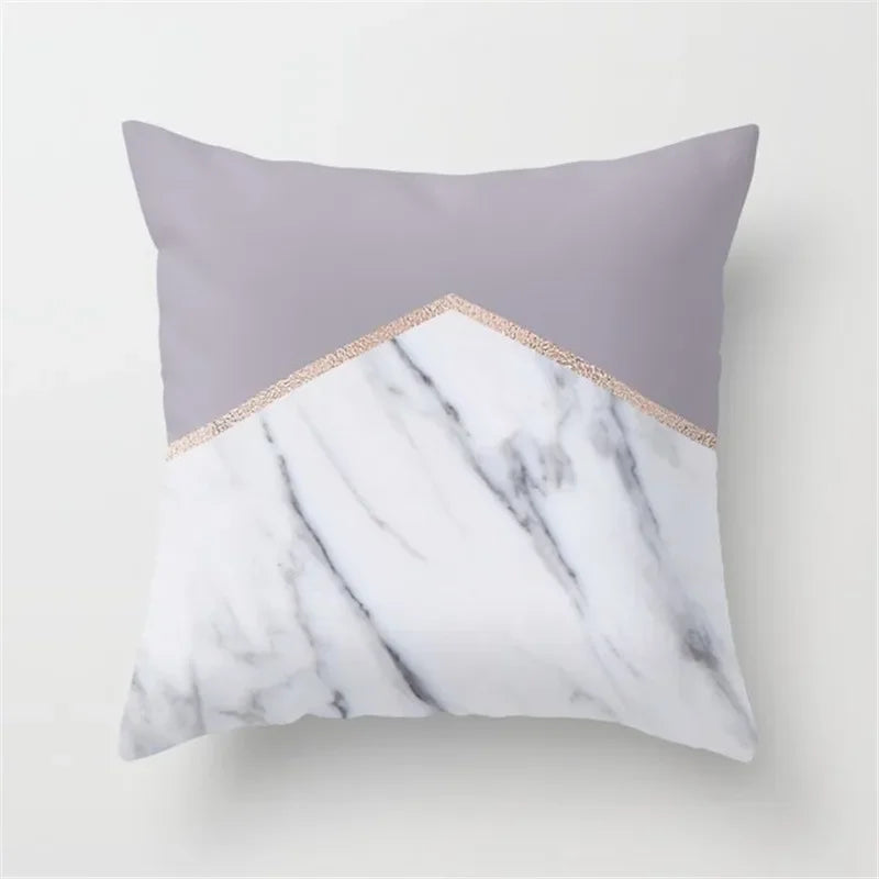 Pink Glitter Letter Flower Geometric Cushion Cover by Axyaa