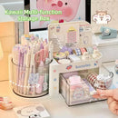 Axyaa Desktop Pen Holder with Drawers - Student Desk Organizer for Girls