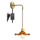 Axyaa Amber Glass LED Wall Sconce Indoor Lighting for Living Room Bedroom Bar