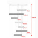 Axyaa Crystal Stair Chandelier - Modern LED Ceiling Hanging Light