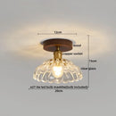 Axyaa Modern LED Glass Copper Ceiling Light for Home Porch Restaurant Balcony