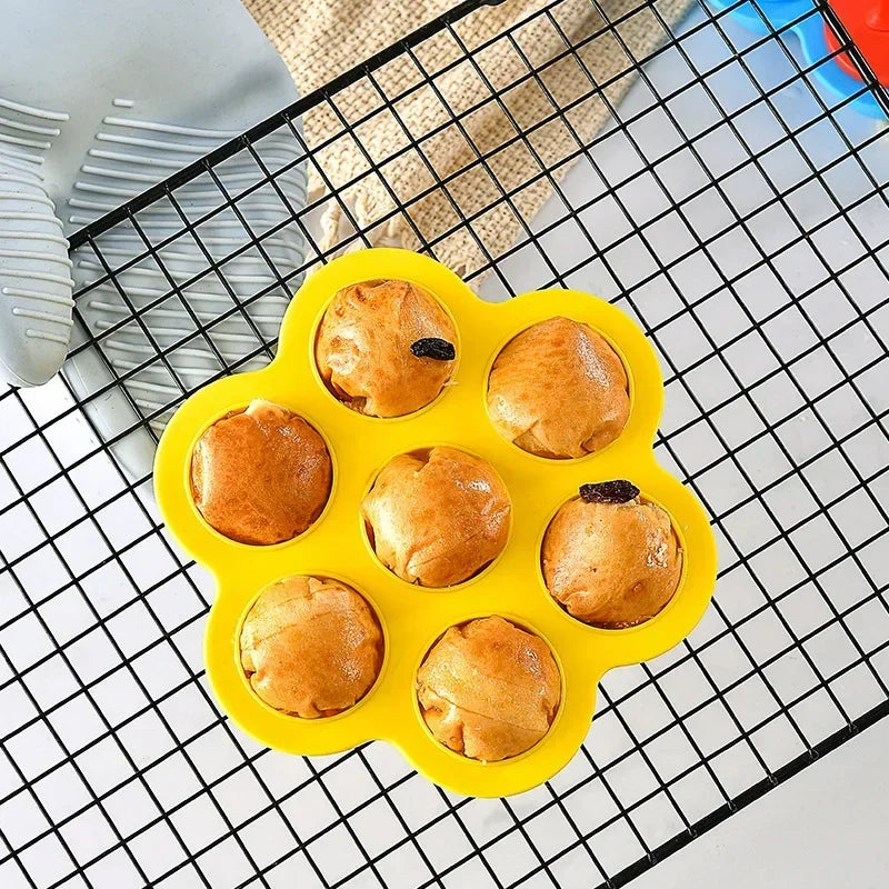 Axyaa 7-Hole Silicone Ice Cream Mold for Homemade Popsicles