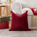 Axyaa Christmas Deer Star Pillow Cover - Cozy Soft Plush Striped 45x45cm