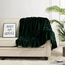 Axyaa Cozy Forest Green Fleece Throw Blanket - Large, Super Soft & Warm