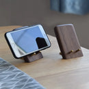 Axyaa Walnut Brass Phone Stand & Tablet Desk Holder - Secure Viewing & Recording Stand