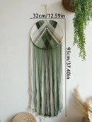 Axyaa Macrame Wall Hanging Tapestry with Fringe and Beads - Bohemian Decor